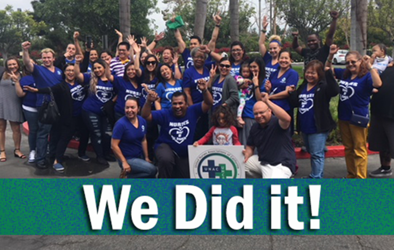 Group photo of nurses at St. Francis Medical Center in Lynwood, California