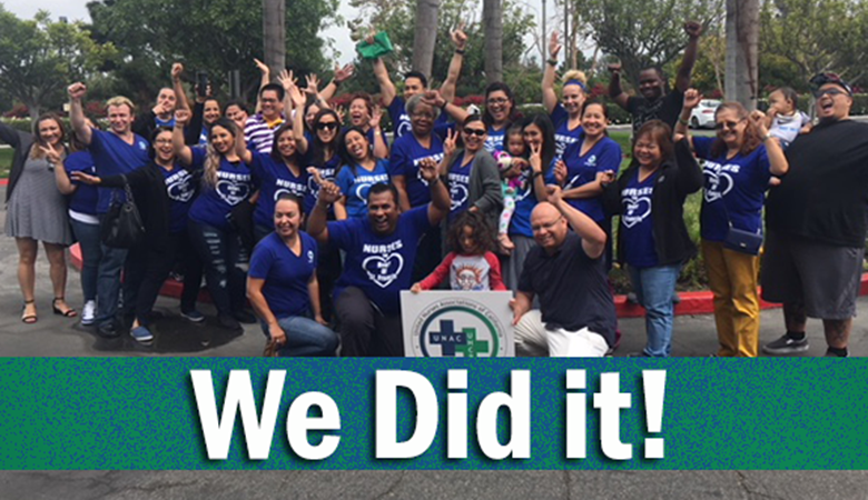 Group photo of nurses at St. Francis Medical Center in Lynwood, California